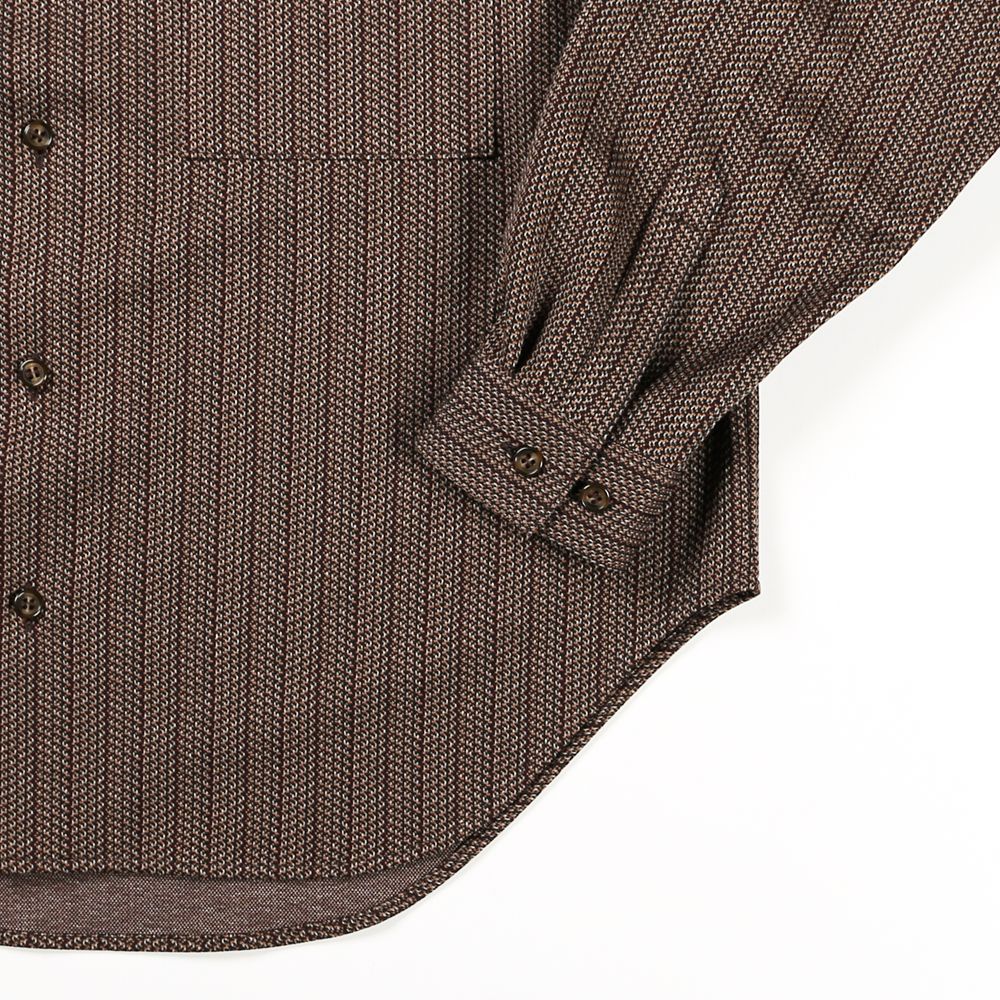 Regular fit big shirt - Herringbone jersey / レギュラーフィット ビッグシャツ ヘリンボーンストライプ / SN-398B
