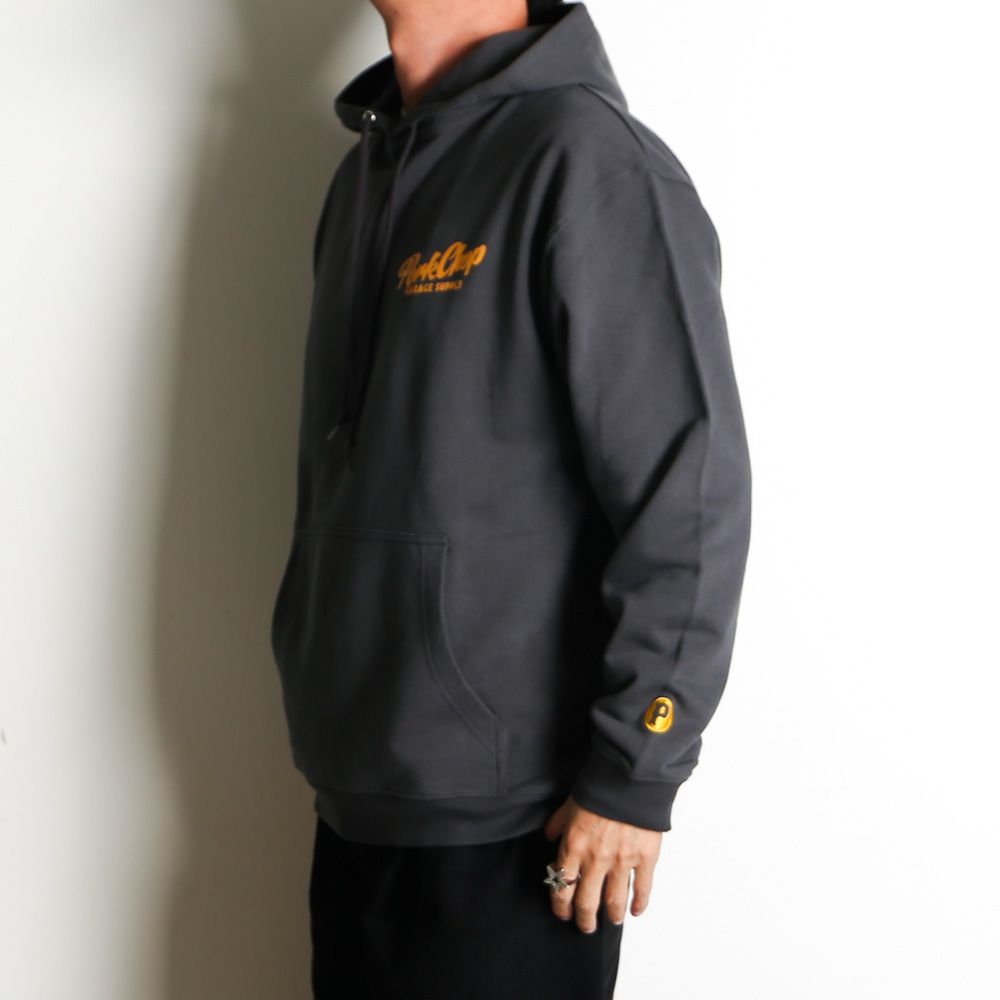 SCRIPT PORK HOODIE - ASH BLACK / プルオーバーパーカー