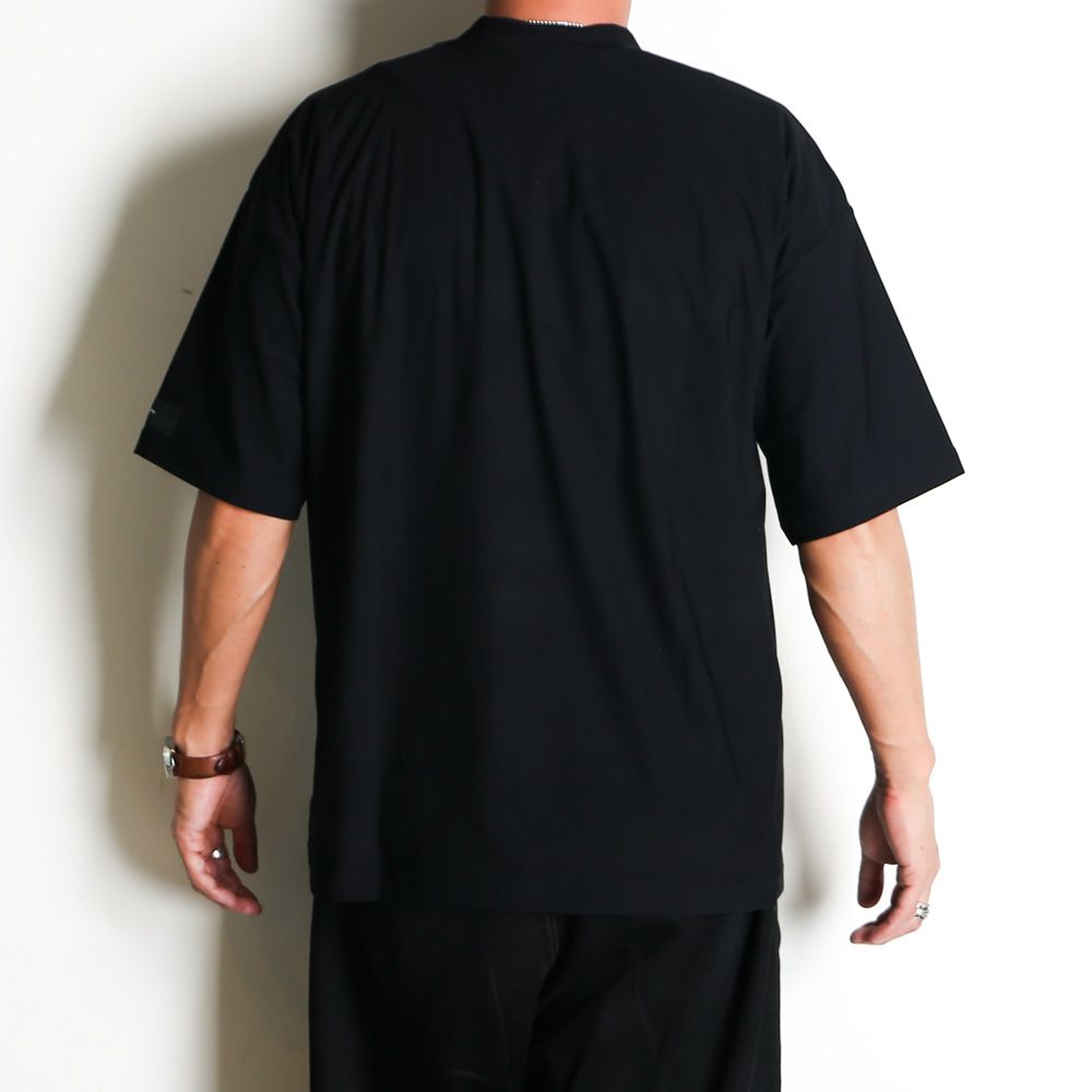 SIDE RC OVER TEE - BLACK / オーバーサイズ ナイロンTシャツ / RC39-T-004