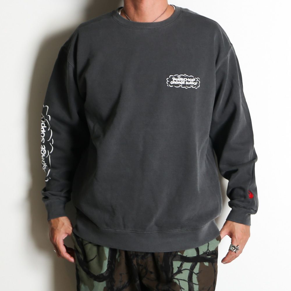 RUNNING LOGO SWEAT - ASH BLACK / スウェット