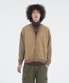 ECO SUEDE COMBI KNIT CD / エコスエード ニットカーディガン / 278208