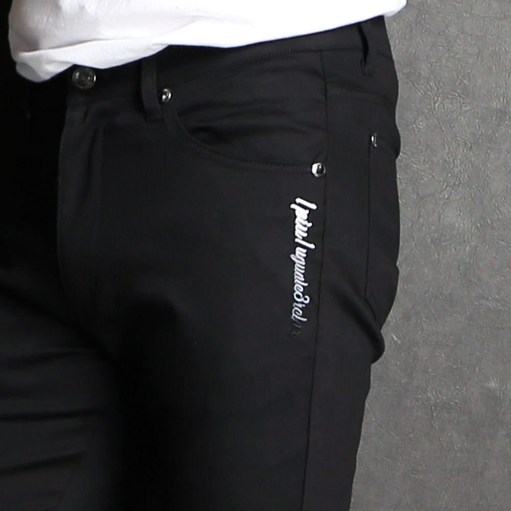 SKINNY PANTS - BLACK / グラデーションロゴ スキニーパンツ / USB-24052