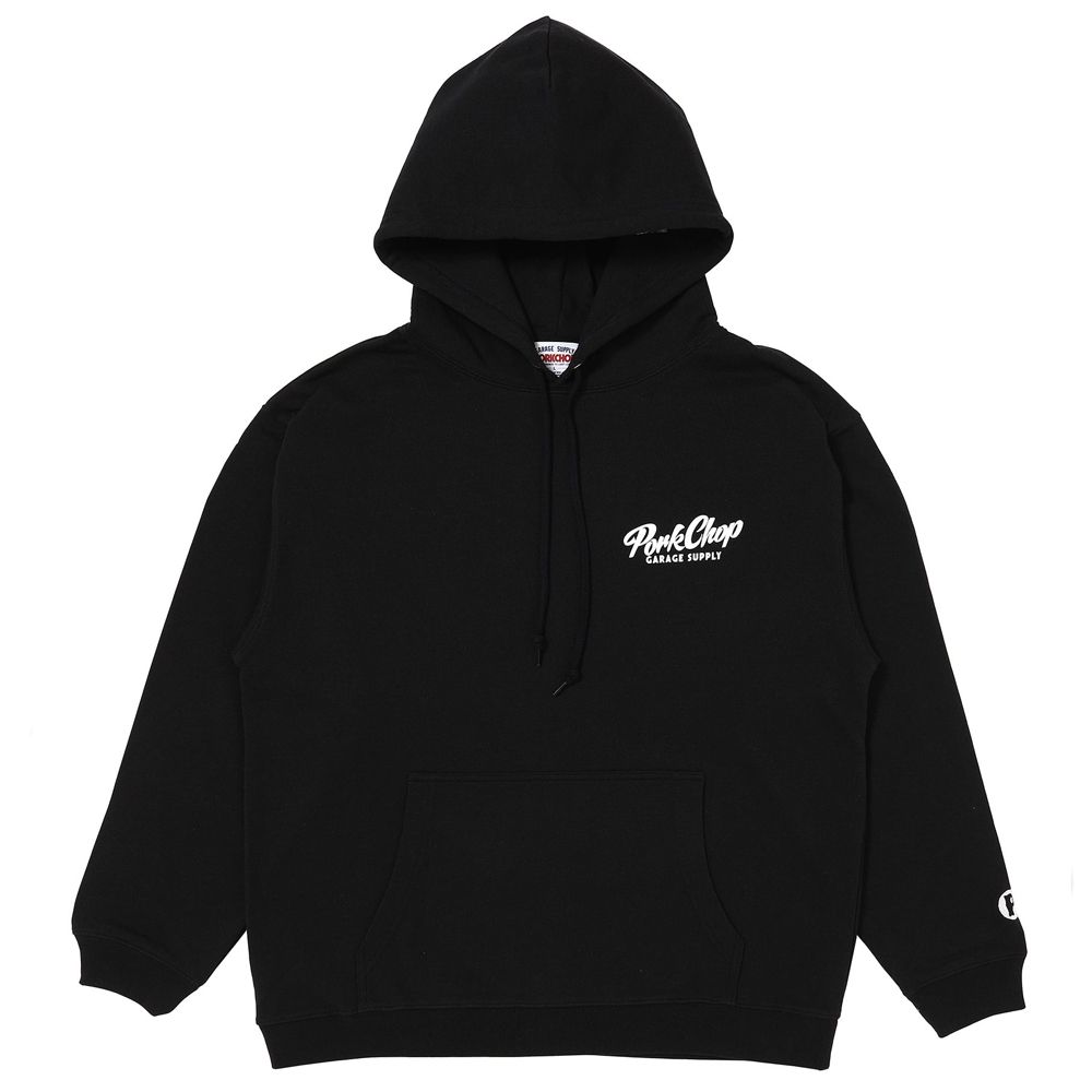 SCRIPT PORK HOODIE - BLACK / プルオーバーパーカー
