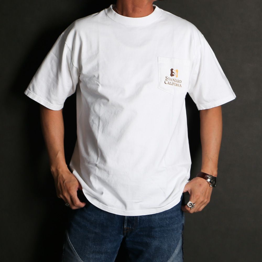 SD Heavyweight Shield Logo Pocket T - White / Tシャツ / TSOAF100