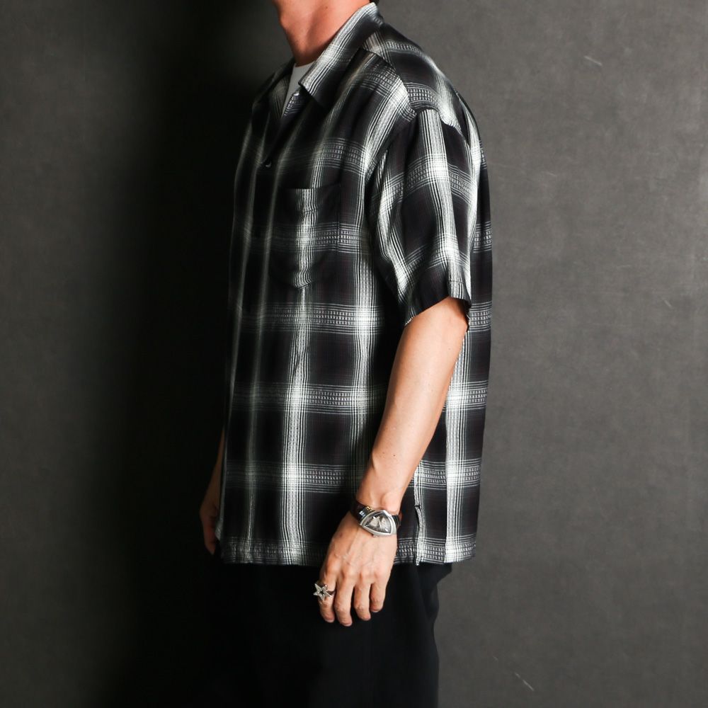 Rayon Dobby Plaid S.S Open Collar SH - BLT / 2604-5004