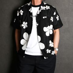 FLOWER ALOHA S/S SHIRT - BLACK / ハワイアンシャツ / 24'RS-0508