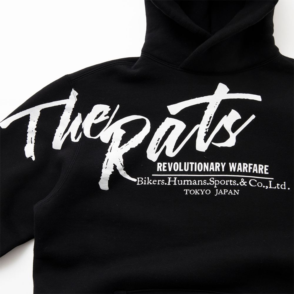 RATS - SCRIPT BIG LOGO CROSS NECK HOODIE / ビックロゴ プルオーバー