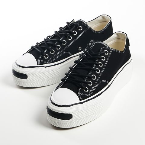 "Joey" Platform Sneaker - BLACK / "ジョーイ" プラットフォーム スニーカー / G15FW702