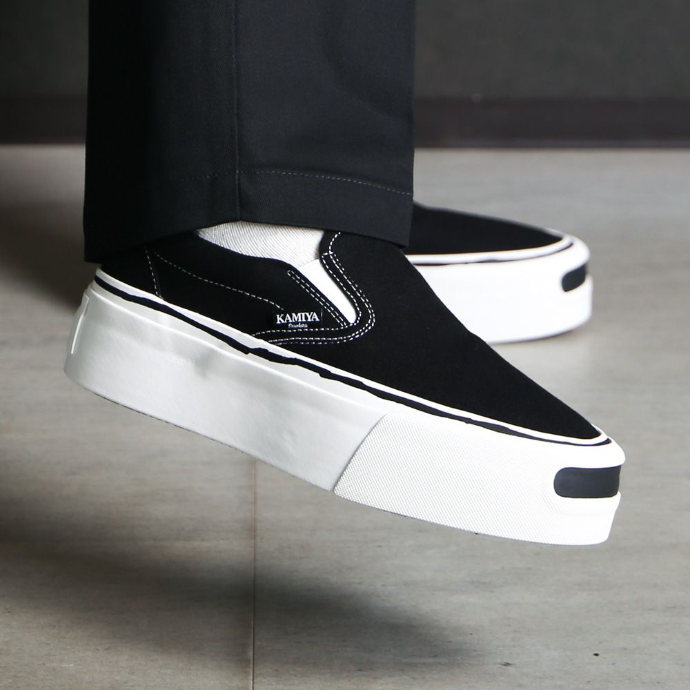 "Cornell" Platform Slip on Sneaker - BLACK / "コーネル" プラットフォーム スリッポンスニーカー / G15FW703