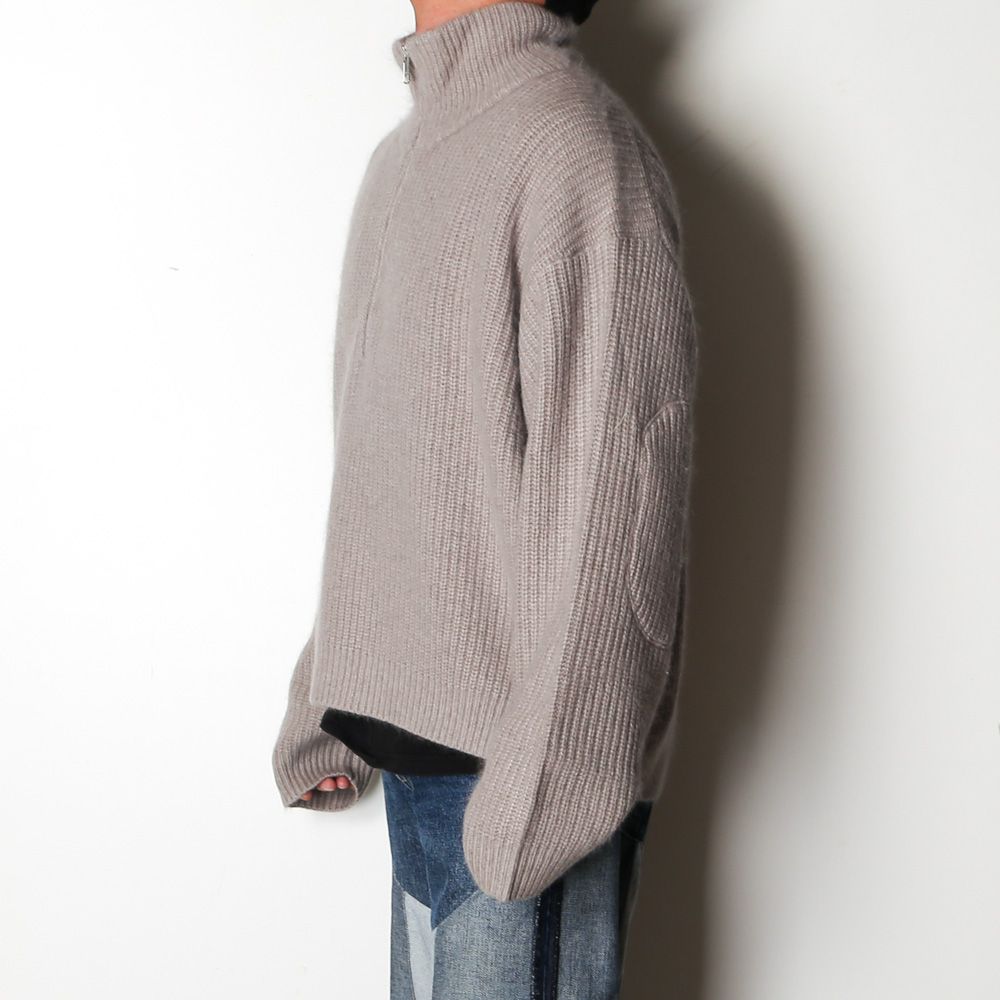 RACCON HALF ZIP KNIT - GREIGE / ハーフジップニット / VTM-26-K-106