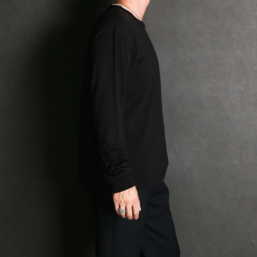 Relaxed Fit L/S Tee - Black / スーパー160sウール 防縮天竺 - リラックスドフィットL/S Tee / A26C12CS01C