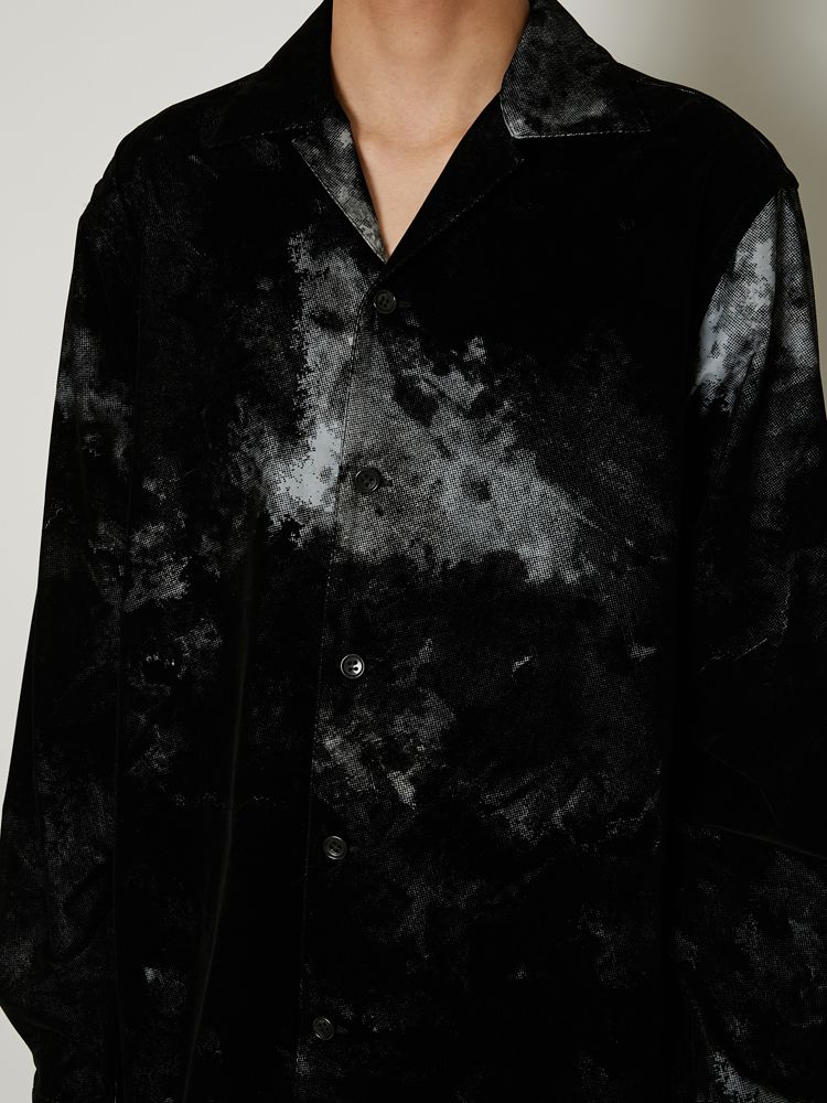"FLOCKY + PIGMENT PRINT" SHIRTS / ミリタリーシャツ / TA23AW-SH027