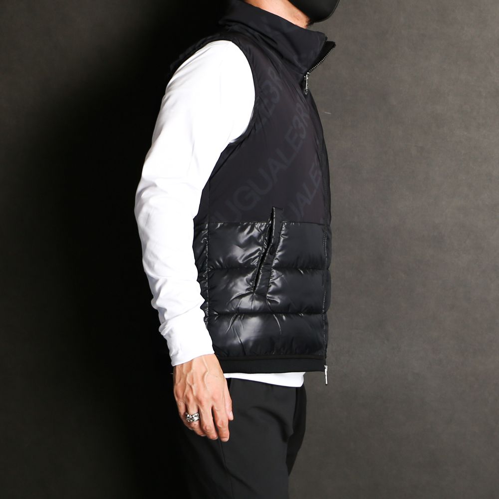 DIAGONAL LOGO VEST / 総柄ロゴパデッドベスト / USO-22073