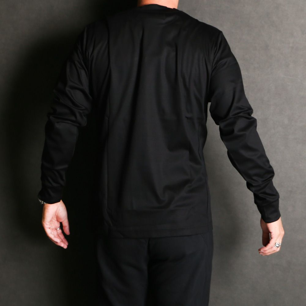 SUPER MERCERIZED LONG SLEEVE T-SHIRT - BLACK / ダブルシルケット ベーシック ロングスリーブTシャツ / UST-24059