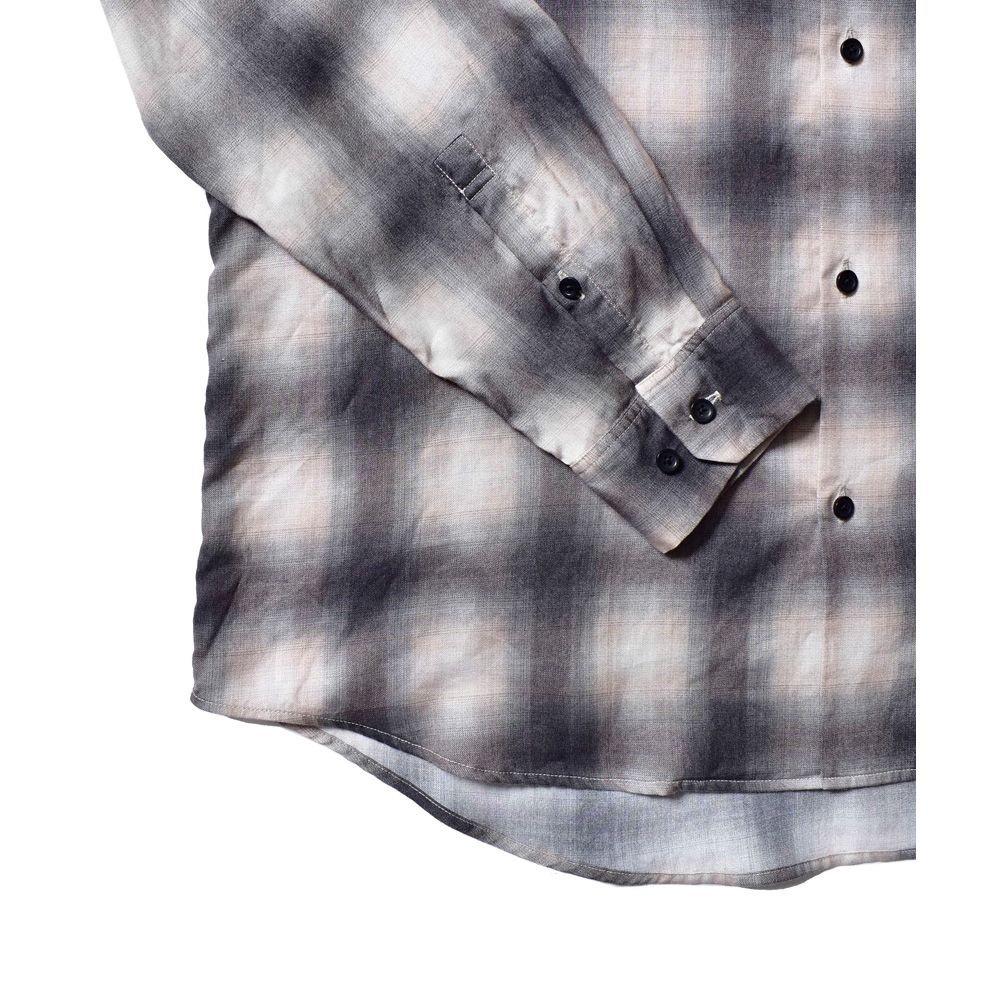 Drape Denim Ombre Check Loose Work SH / 2304-5005