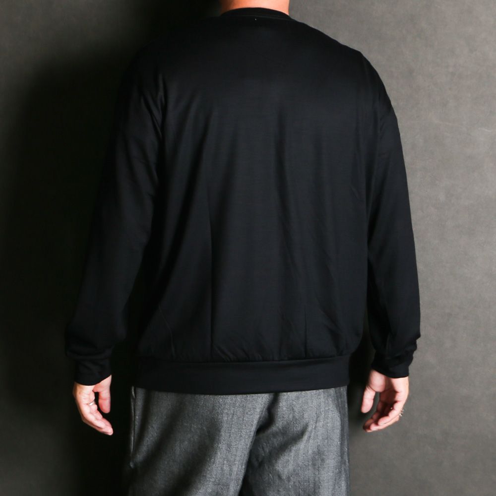 CREW NECK - BLACK / ウォッシャブルウール天竺 - クルーネック / M25C21CS02C