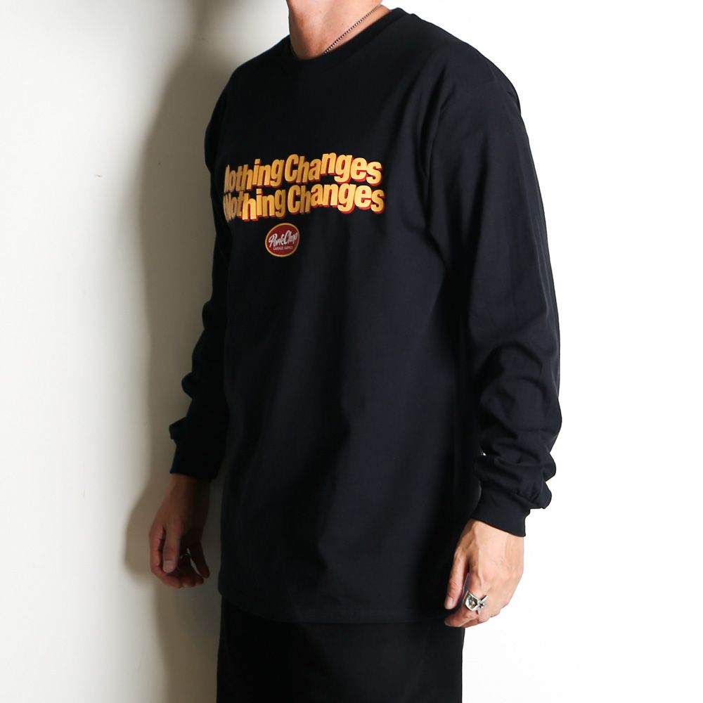 NC OVAL SCRIPT L/S TEE - BLACK / ロングスリーブTシャツ