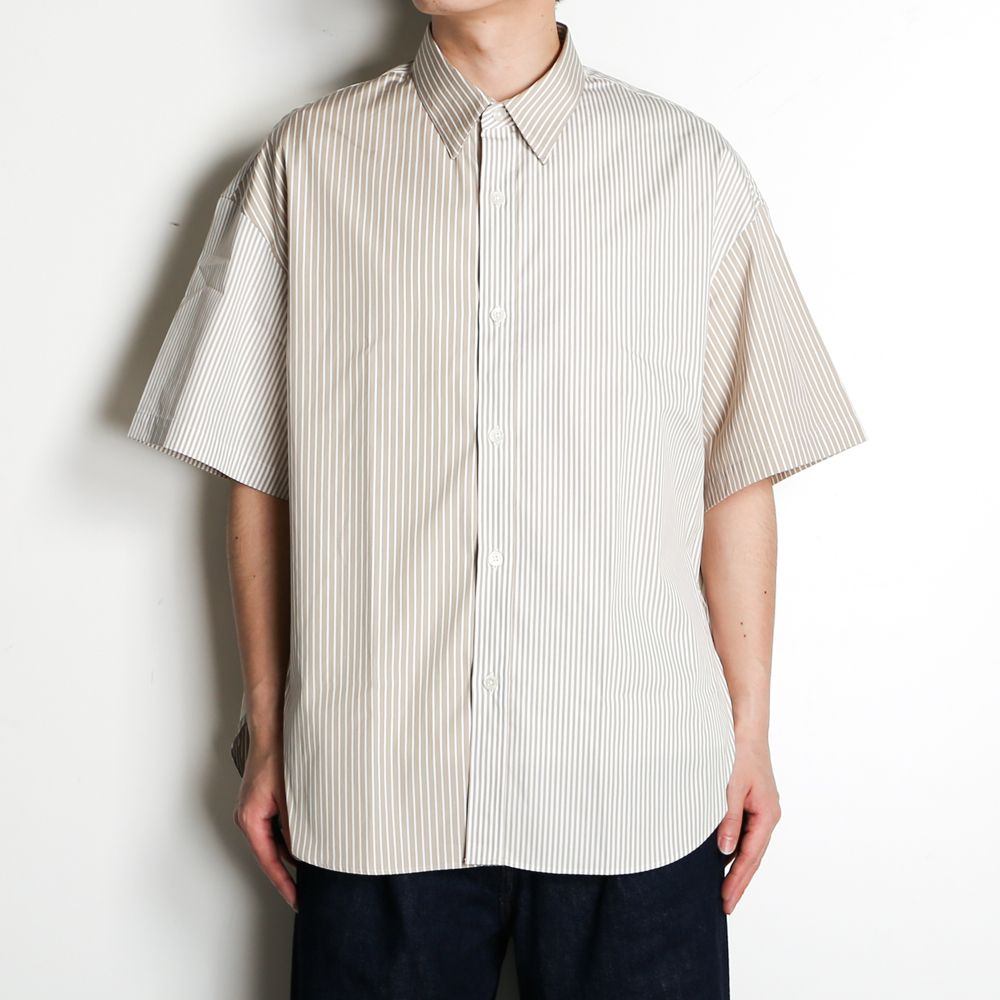 Short sleeve hidden BD shirt - Crazy stripe / 半袖シャツ クレイジーストライプ / SN-429B