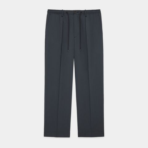ONE TUCK TAPERED EASY PANTS - CHARCOAL / オーガニックウール2/80トロピカル - ワンタックテーパードイージーパンツ / A26B04PT01C (4月下旬入荷予定)