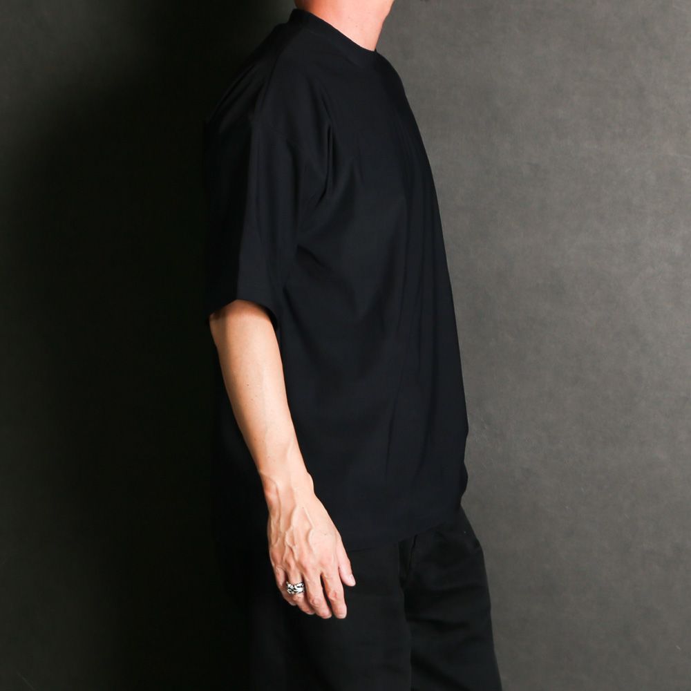 SIDE RC OVER TEE - BLACK / オーバーサイズ ナイロンTシャツ / RC39-T-004