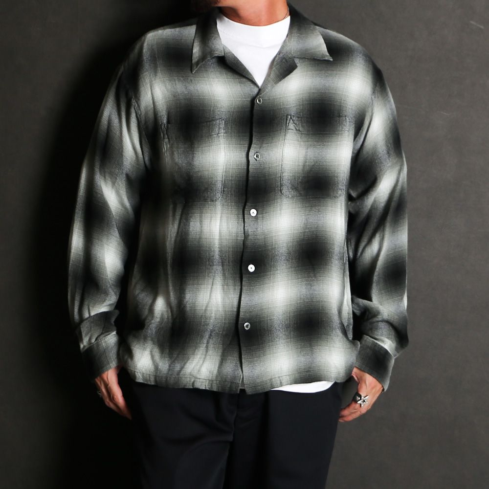 R.Flannel Ombre Open Collar SH - BLT / 2604-5002