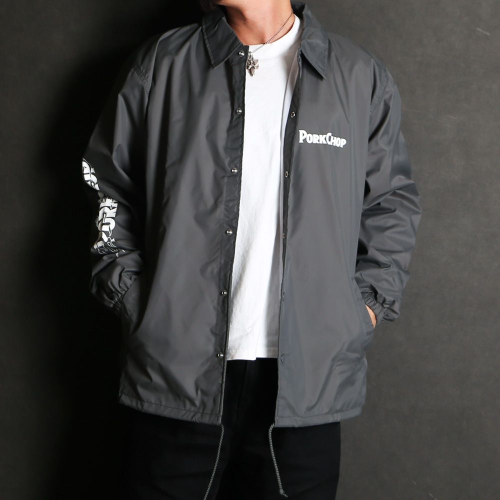 BURNING LOGO COACH JKT - CEMENT / コーチジャケット