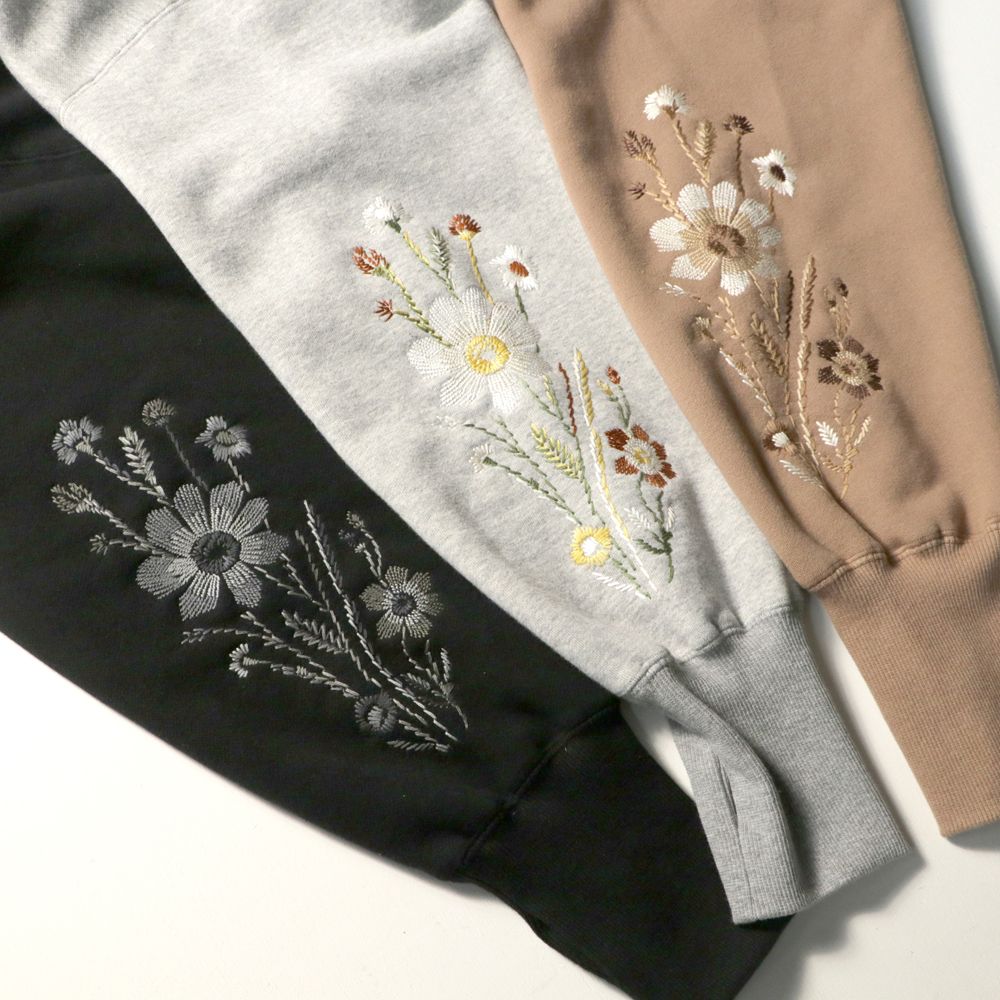 Embroidered Jacquard Crewneck Sweatshirt - Black / クルーネック スウェット / SN-632A