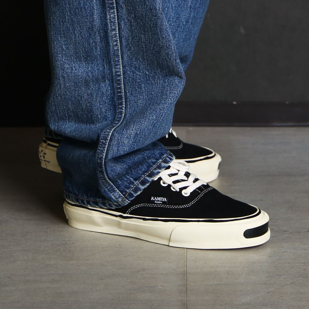 "Herc" Vulcanize Aged Sole Sneakers - Black / "ハーク"ヴァルカナイズ エイジドソール スニーカー / G16FW701
