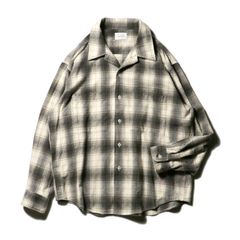 Ombre Check Flannel Shirt - Natural × Brown / オンブレチェックフランネルシャツ / SN-628A