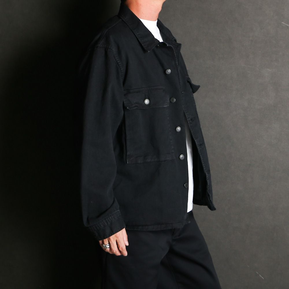 Cotton Linen Light Chino Shirt JKT - BLK / 2604-8003