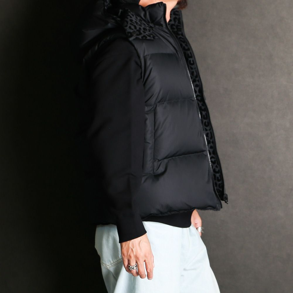 MINEDENIM - B.Leopard Reversible Down Vest - BLK / 2410-9002