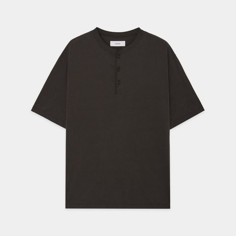 HENLEY NECK TEE - BLACK / 30/1オーガニックコットン空紡天竺 - ヘンリーネックTee / M26B14CS01B