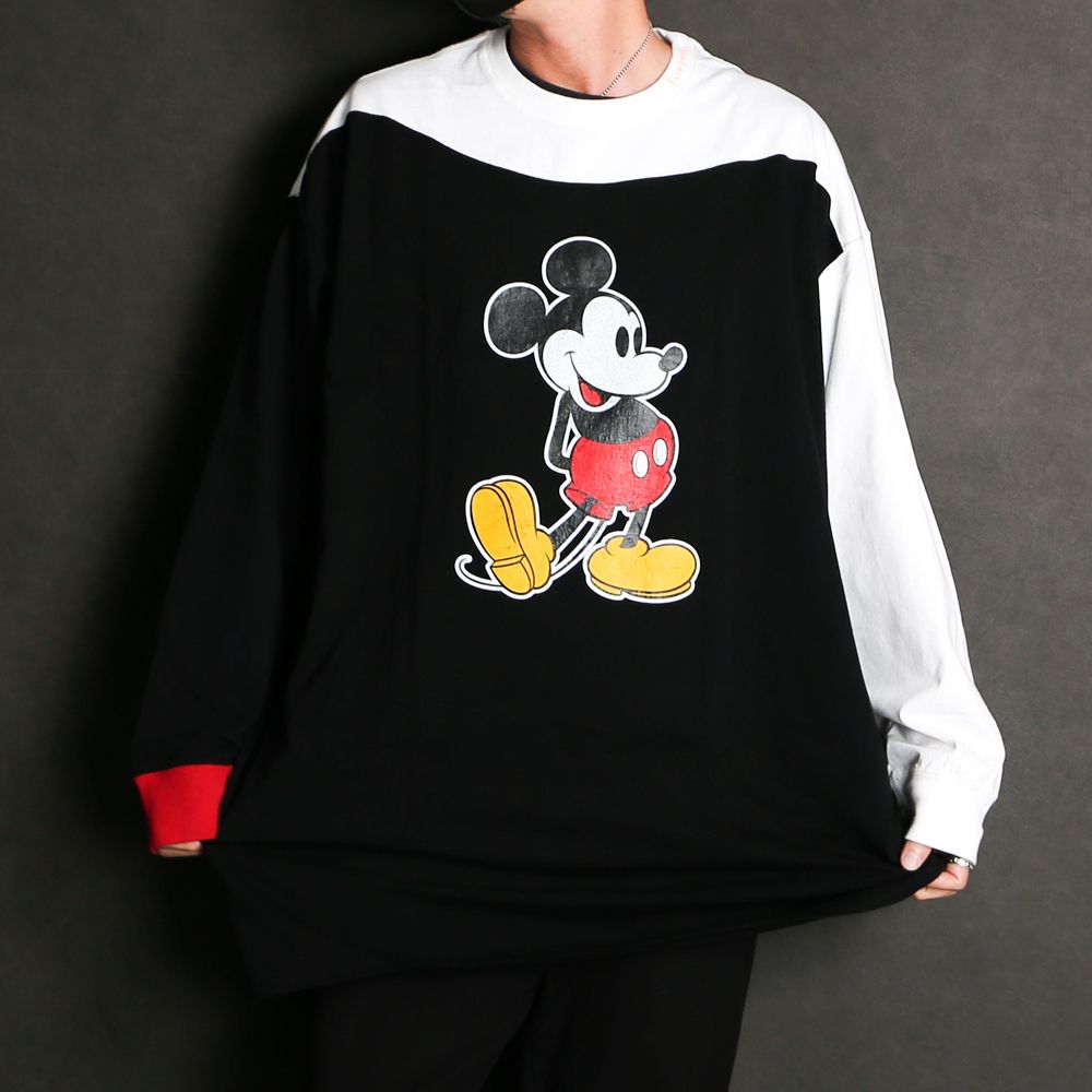 MICKEY ASYMMETRIC LONG SLEEVE TEE / Tシャツ / MIMI-TEE-U06