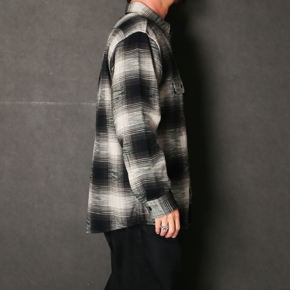 Heavy Cotton Flannel Ombre Work Shirt  - BLT / MDFBF09503