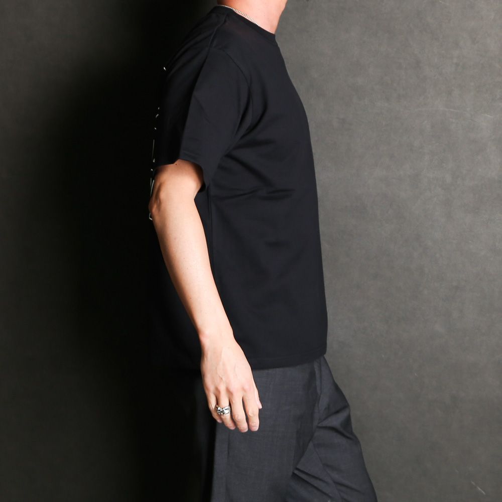 【ラスト1点-サイズS】 BACK SLASH BIG LOGO TEE - BLACK × WHITE / グラフィックTシャツ / 14154J-W
