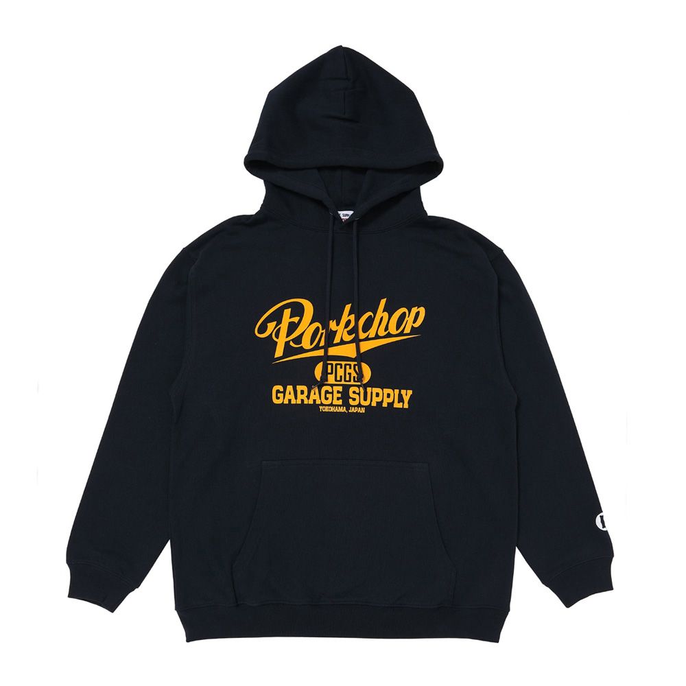 SCRIPT COLLEGE HOODIE - NAVY / プルオーバーパーカー