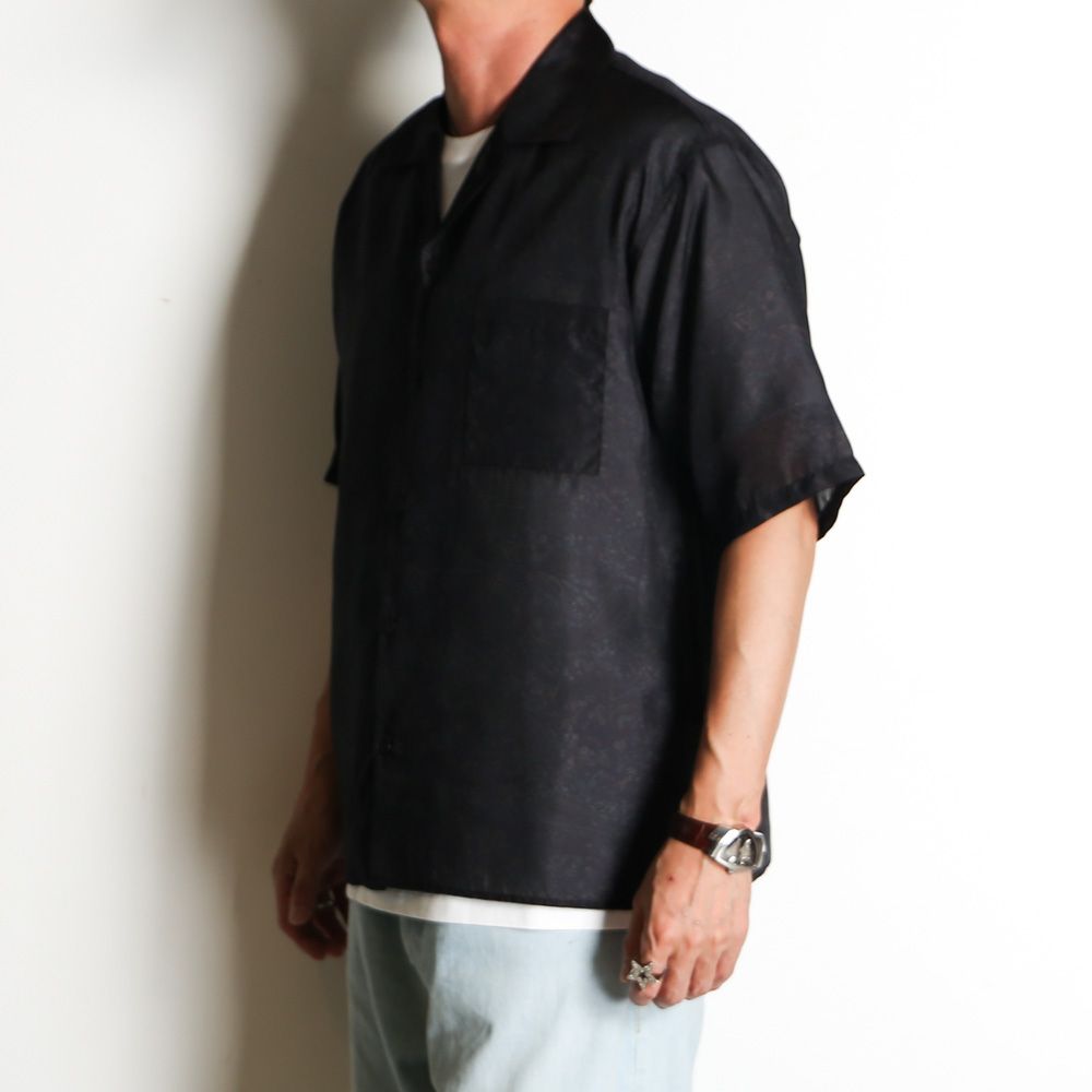 【ラスト1点-サイズ2】 SILK OPEN COLLAR S/S SHIRT - PAISLEY / 8匁シルク羽二重 - シルクオープンカラーシャツ / M26A21SH02B