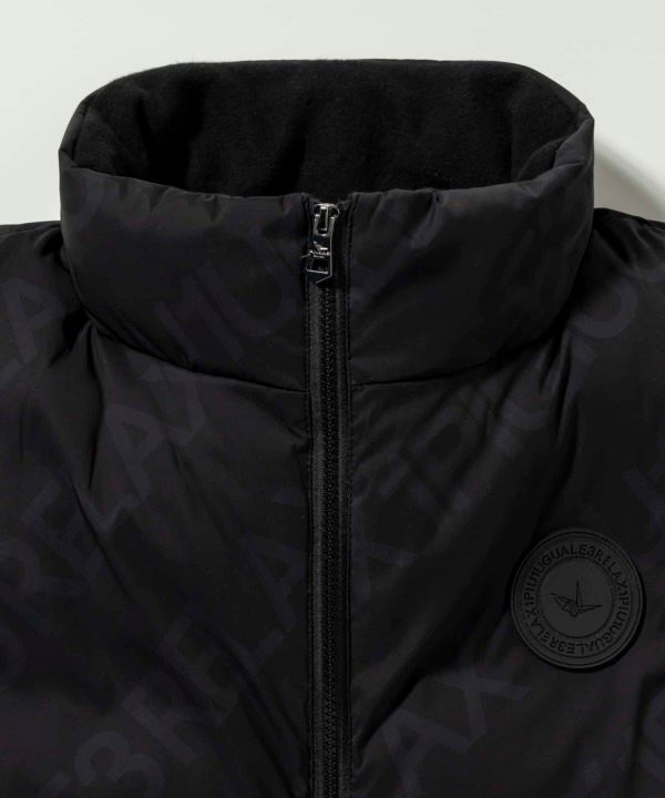 DIAGONAL LOGO VEST / 総柄ロゴパデッドベスト / USO-22073
