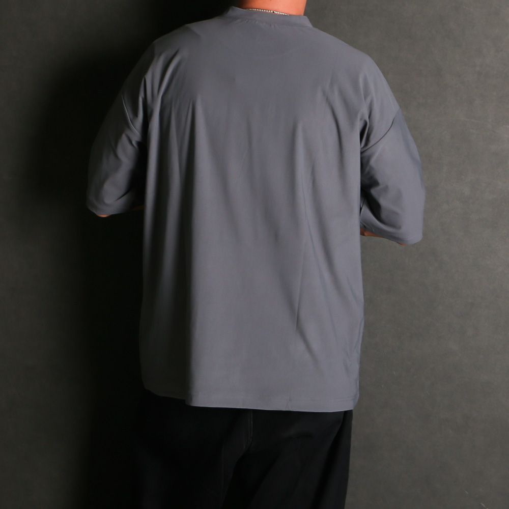SIDE RC OVER TEE - GREY / オーバーサイズ ナイロンTシャツ / RC39-T-004
