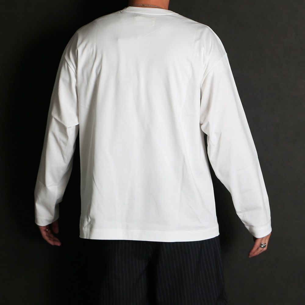【ラスト1点-サイズ2】 COMFORT FIT Tee L/S - WHITE / オーガニックGIZA 80/3 天竺 サバイバルクロス® - コンフォートフィットTee L/S / A26A19CS01C