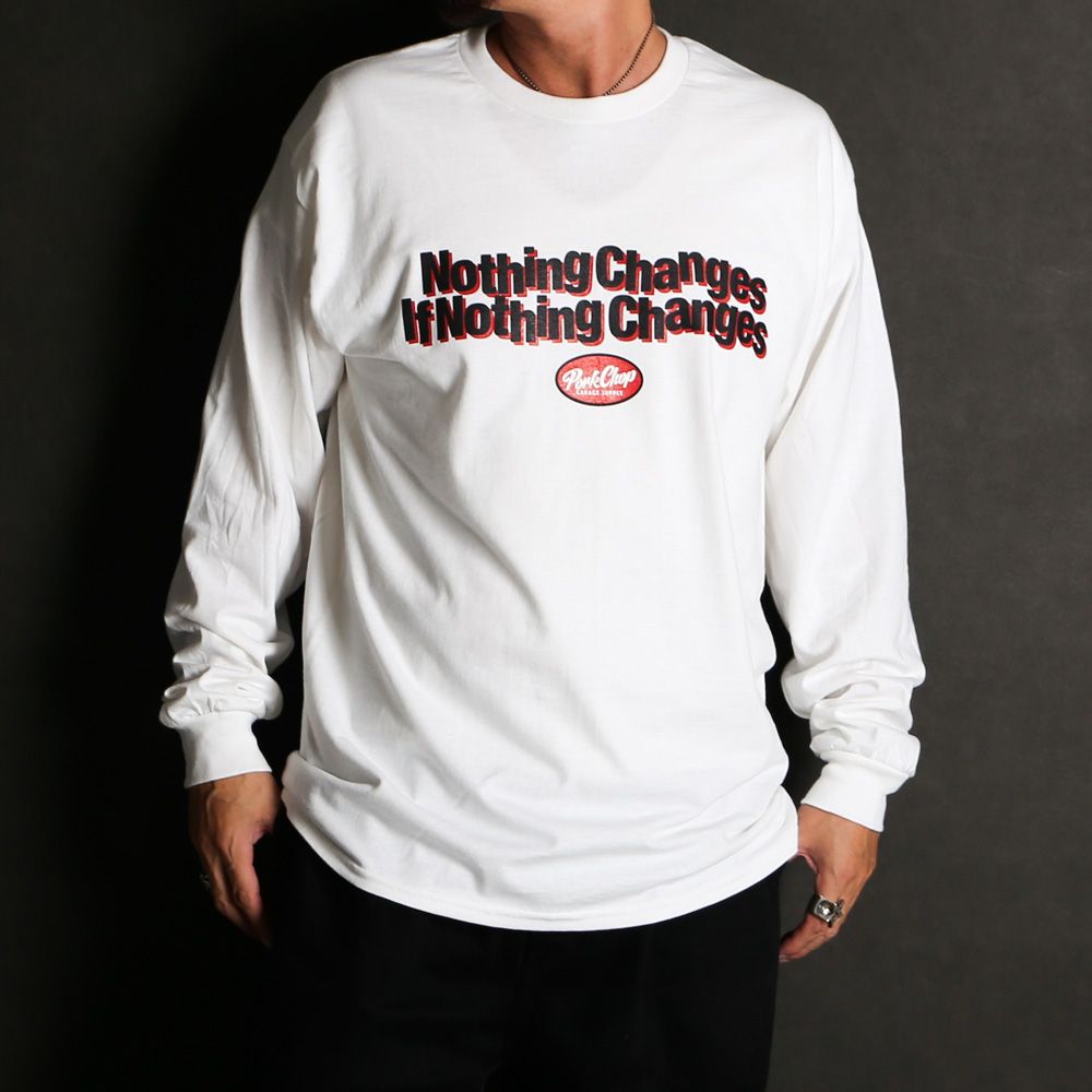 NC OVAL SCRIPT L/S TEE - WHITE / ロングスリーブTシャツ