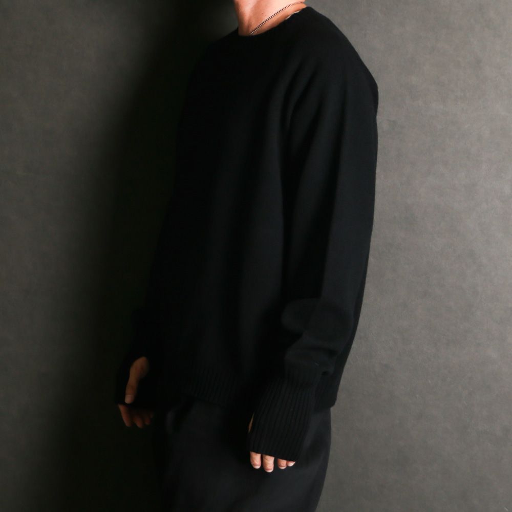 Seamless knit sweater - Wool & cashmere & silk / シームレス クルーネックセーター - ウール & カシミヤ & シルク / SN-592A