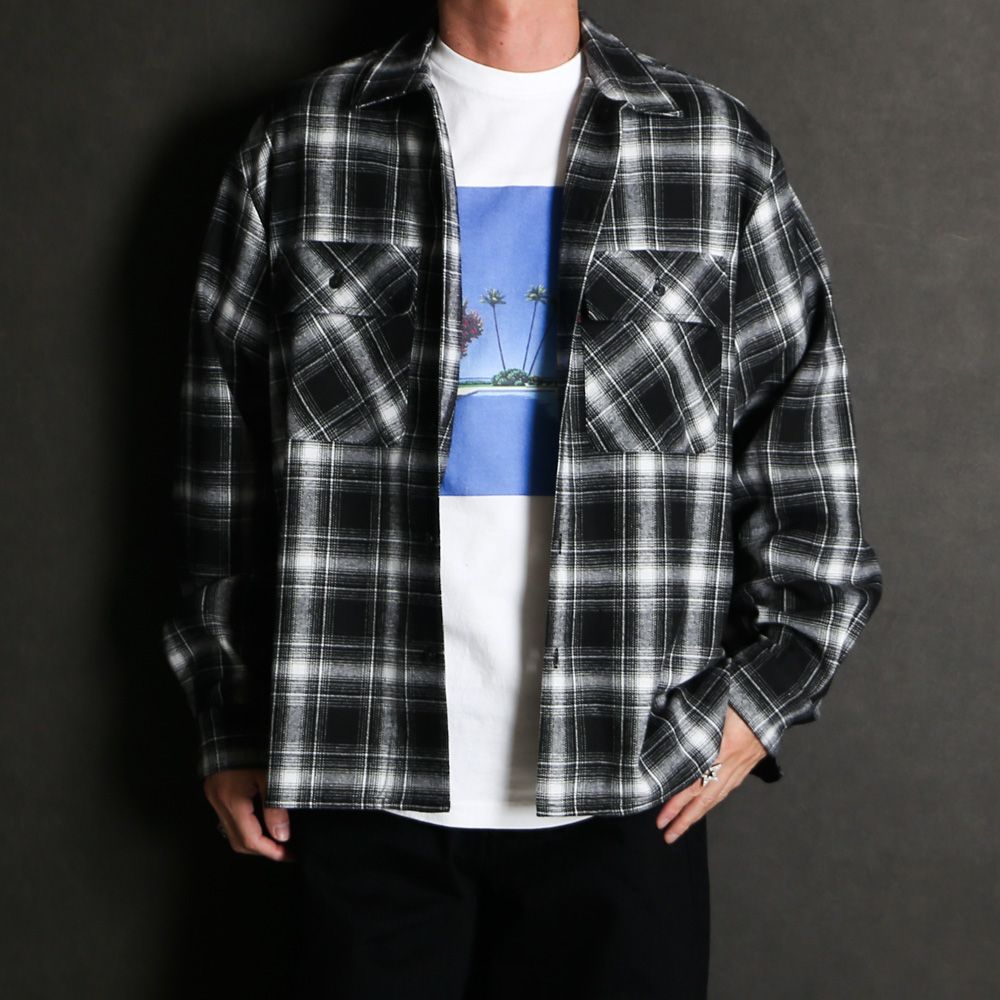 Ombre Check L/S Shirt (26ss) - BLK / オンブレチェックシャツ / HS-020526