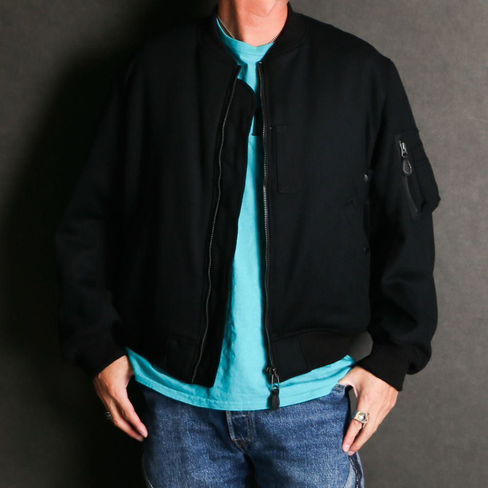 Wool  Melton Bomber JKT - BLK / 2511-9001