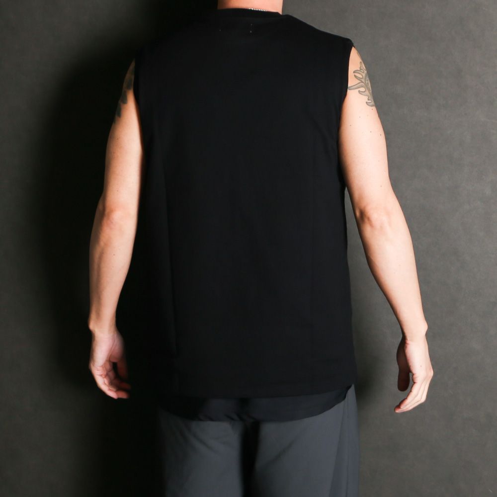 SLEEVELESS TEE - BLACK / オーガニックコットン40/2天竺 - スリーブレスTEE / M26A13CS03A