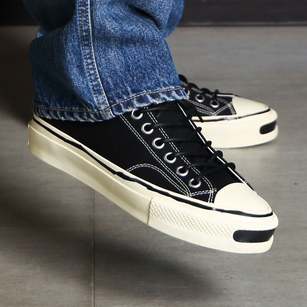 "Joey" Vulcanize Aged Sole Sneakers - Black / "ジョーイ"ヴァルカナイズ エイジドソール スニーカー / G16FW702
