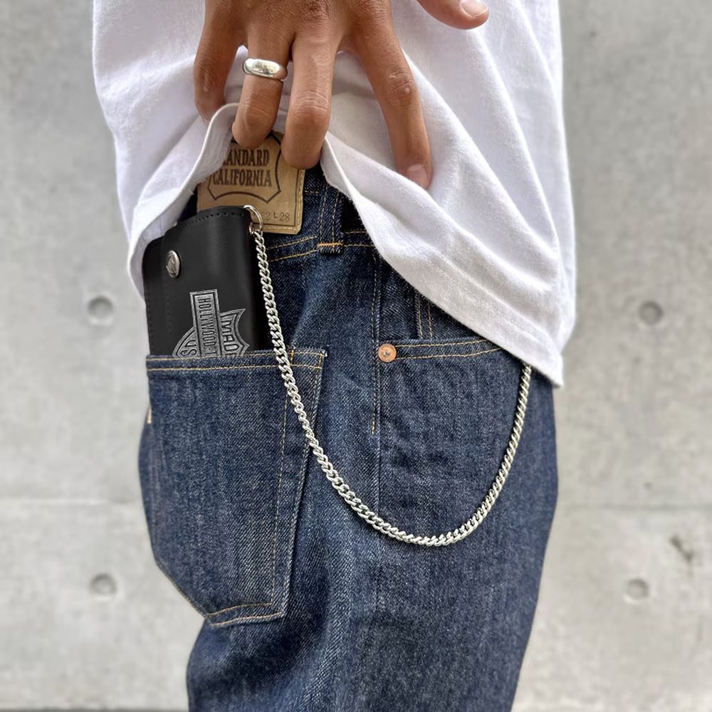 T-1 Wallet #Shield Foil Biker Wallet W/Chain - Black / T-1 ウォレット / OTZWX500