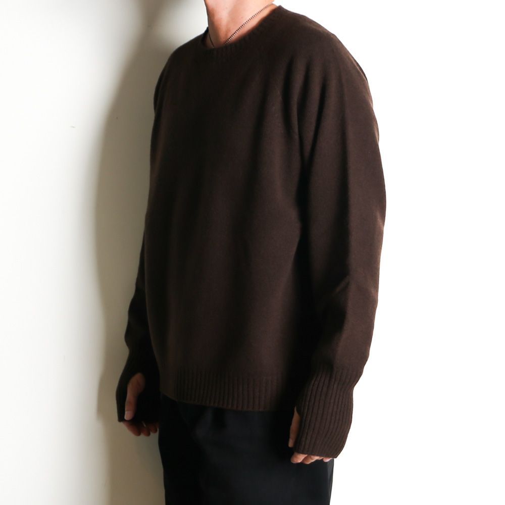 Seamless knit sweater - Wool & cashmere & silk / シームレス クルーネックセーター - ウール & カシミヤ & シルク / SN-592H