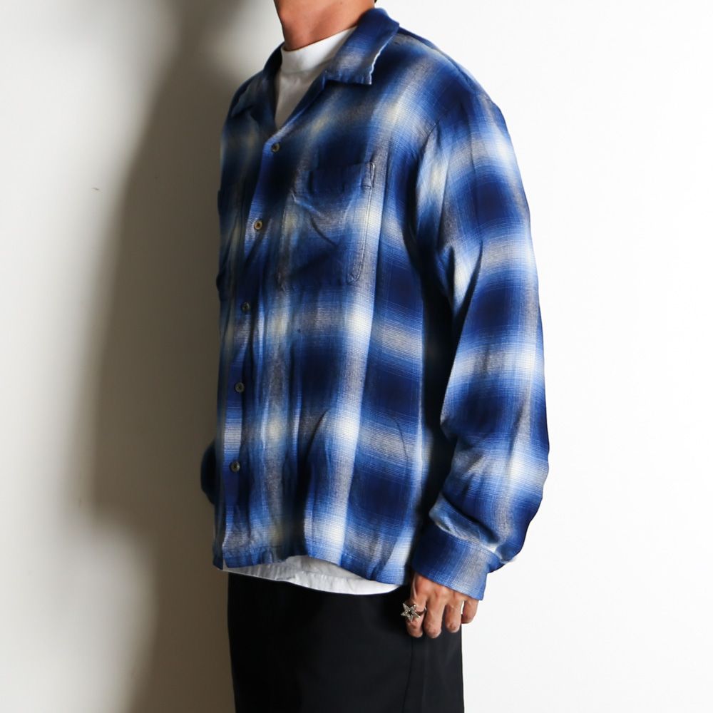 R.Flannel Ombre Open Collar SH - BPT / 2604-5002