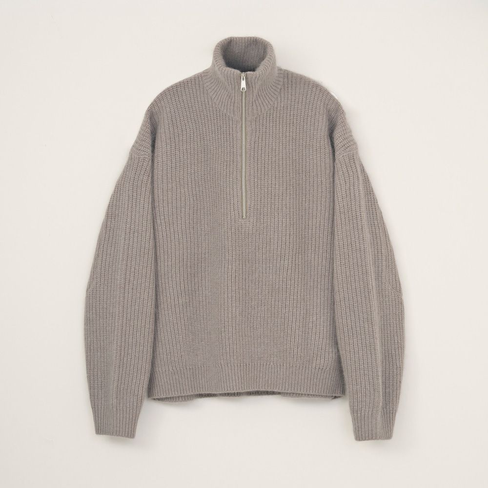 RACCON HALF ZIP KNIT - GREIGE / ハーフジップニット / VTM-26-K-106